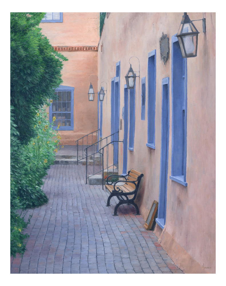 "Santa Fe Walkway"  Original Oil Painting by Christopher Hureau